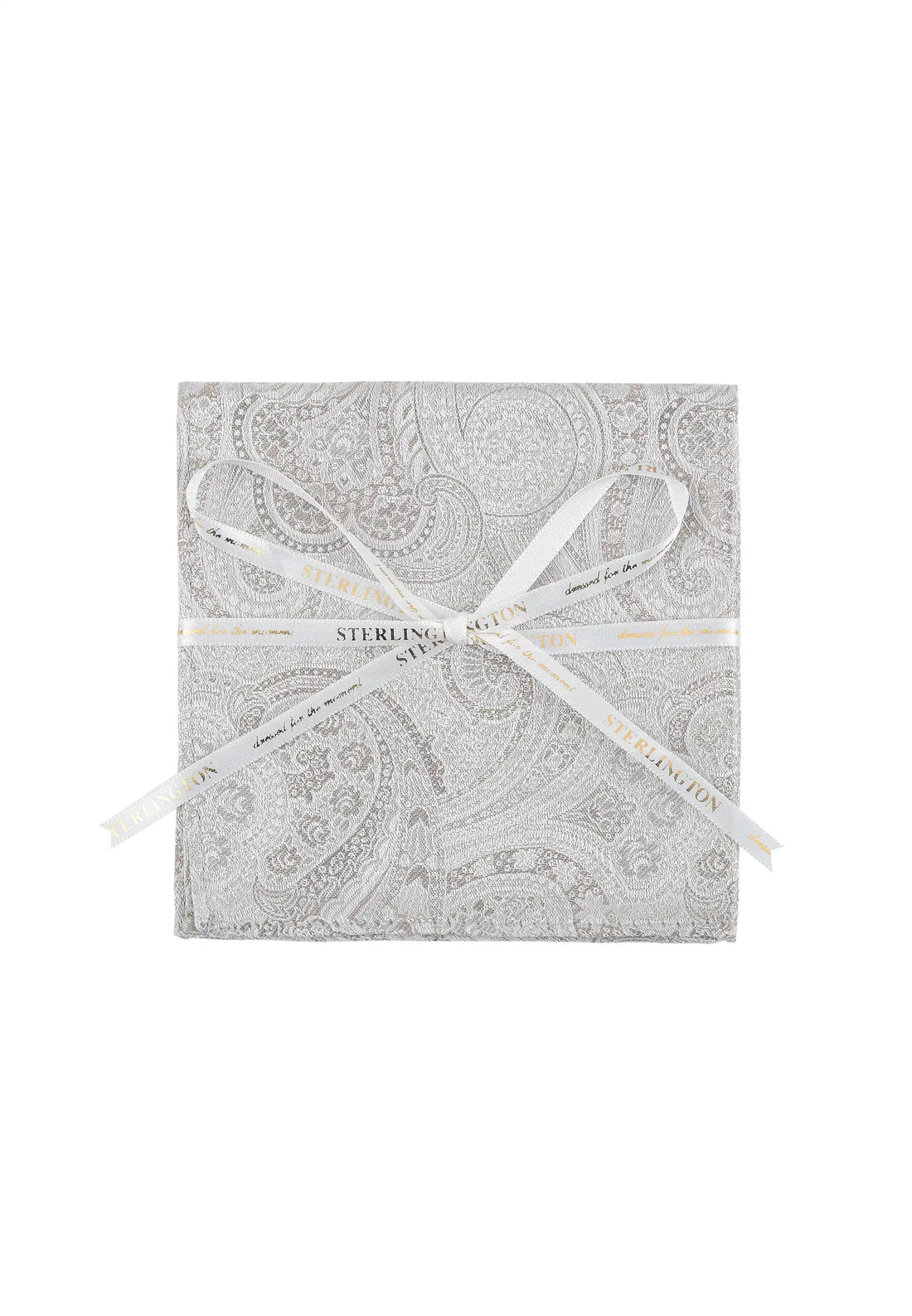 (Beige) Einstecktuch Sterlington Paisley Seide – mit Geschenkschleife