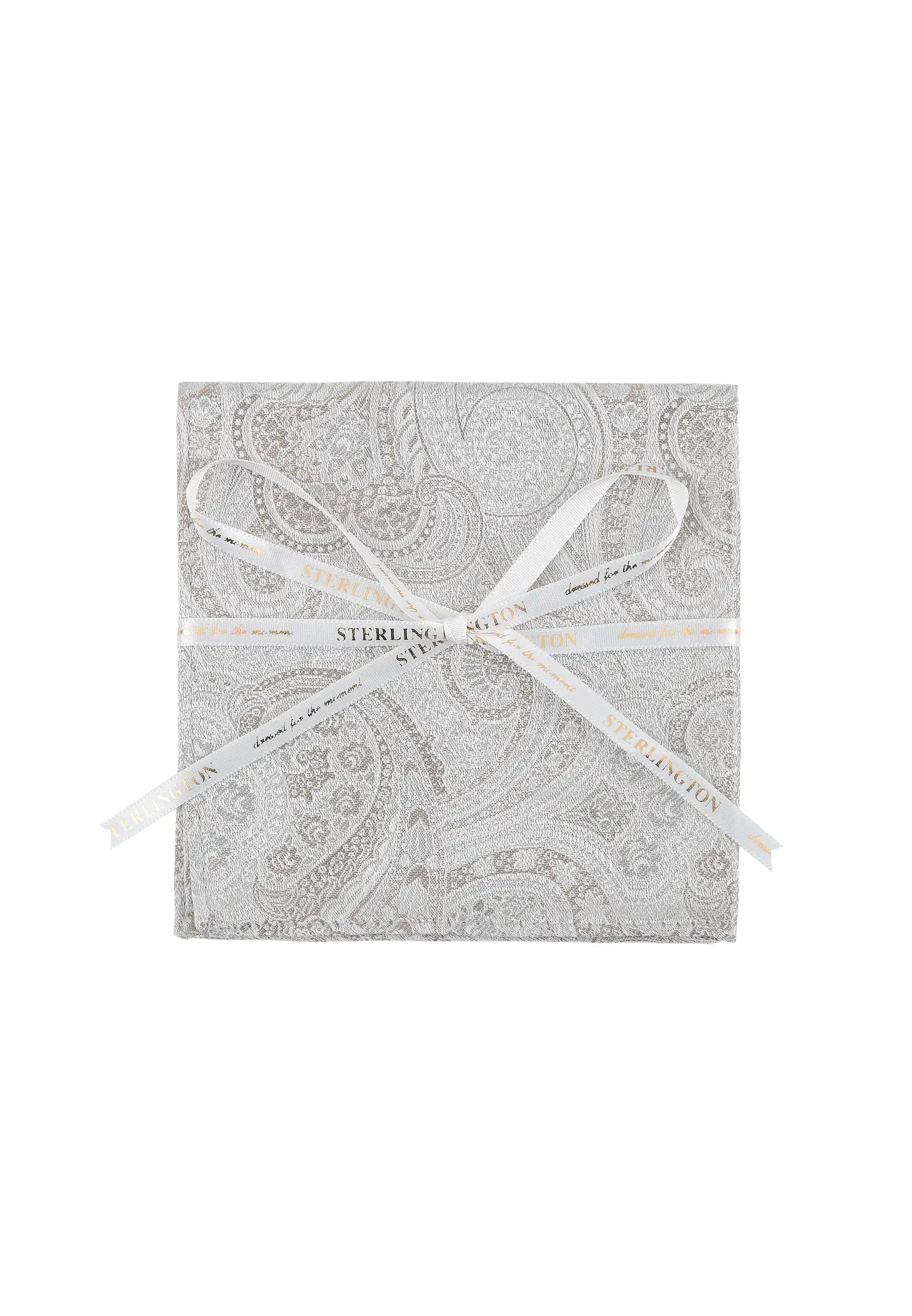 (Beige) Einstecktuch Sterlington Paisley Seide – mit Geschenkschleife