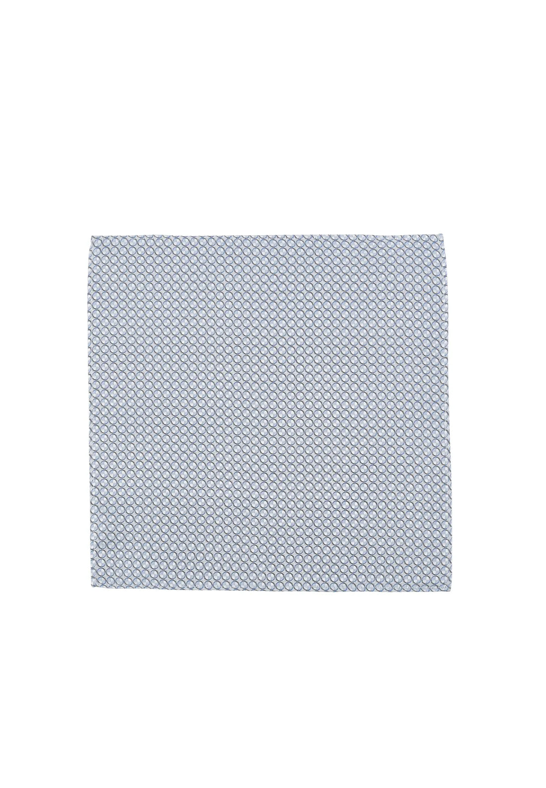 (Blau) Einstecktuch Hochzeit Kreise – Frontalansicht flach ausgelegt