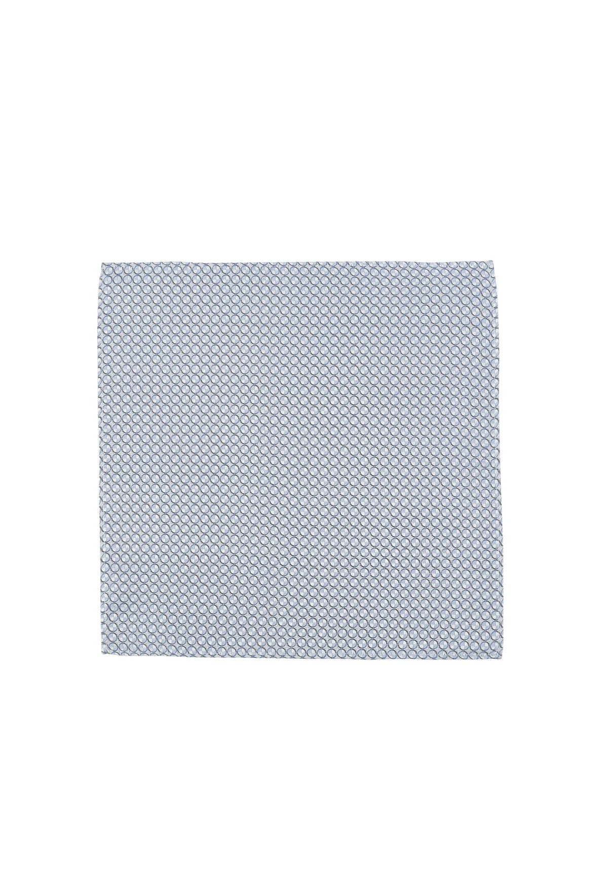 (Blau) Einstecktuch Hochzeit Kreise – Frontalansicht flach ausgelegt