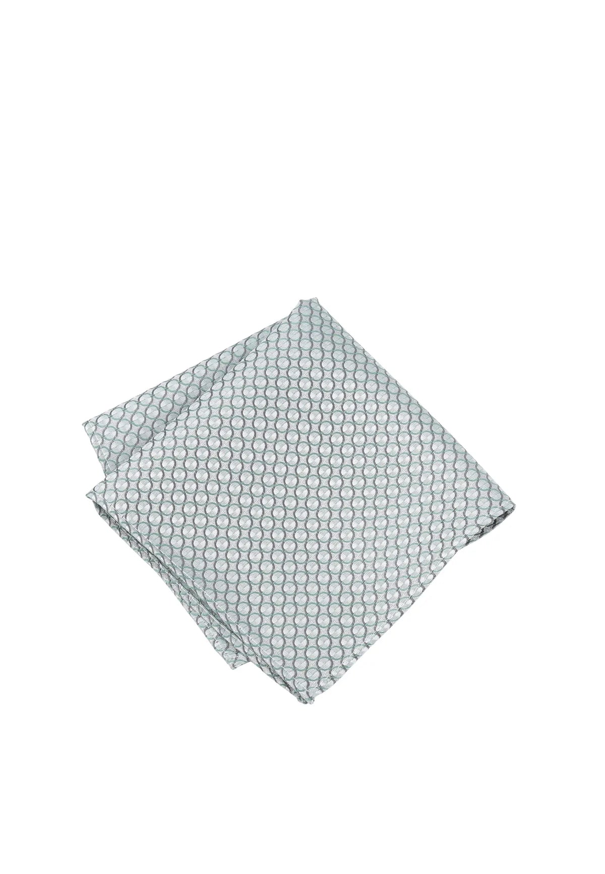(Grün) Einstecktuch Hochzeit Kreise Seide – diagonal gefaltet