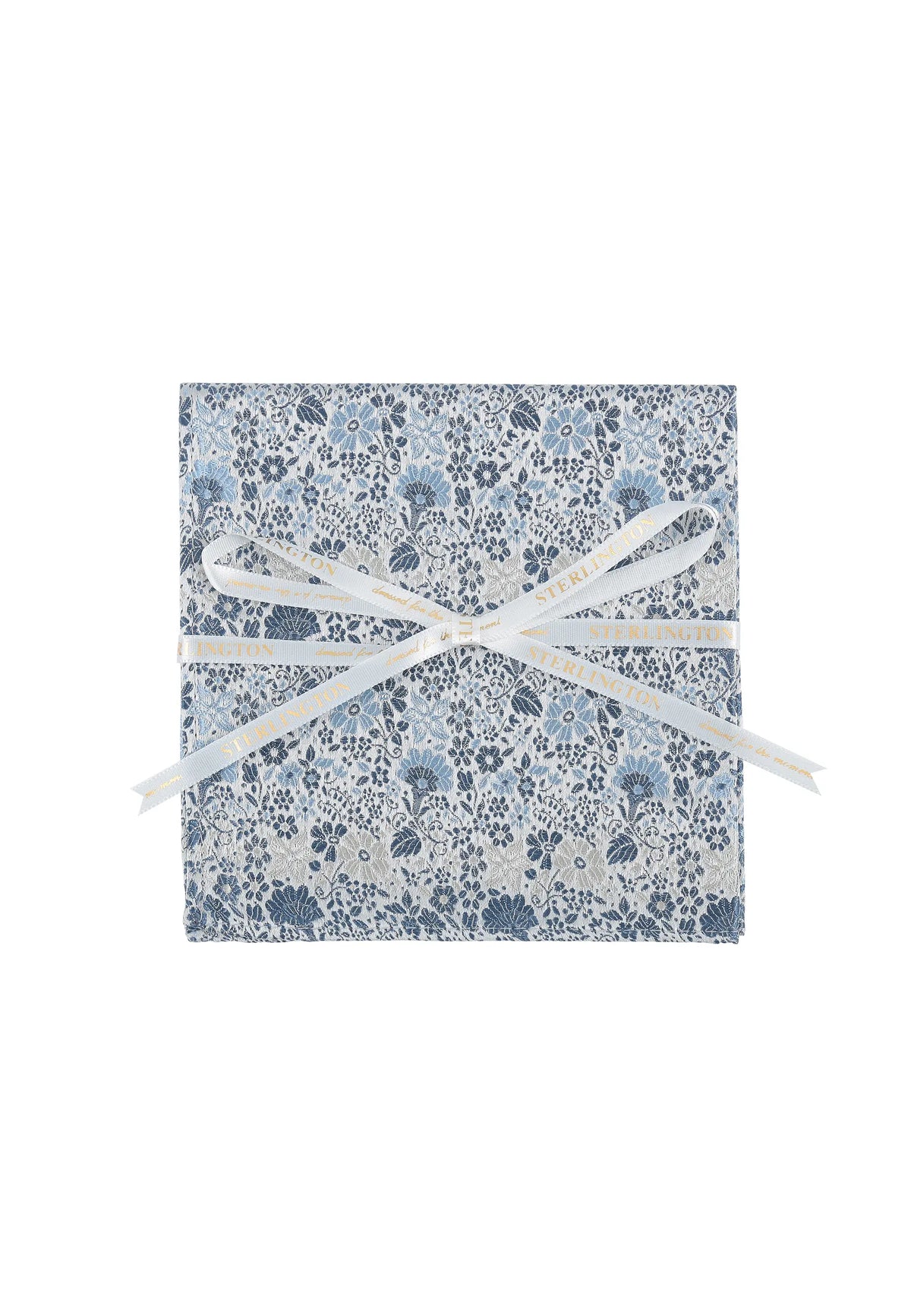 (Hellblau) Einstecktuch Sterlington Floral Seide – mit Geschenkschleife