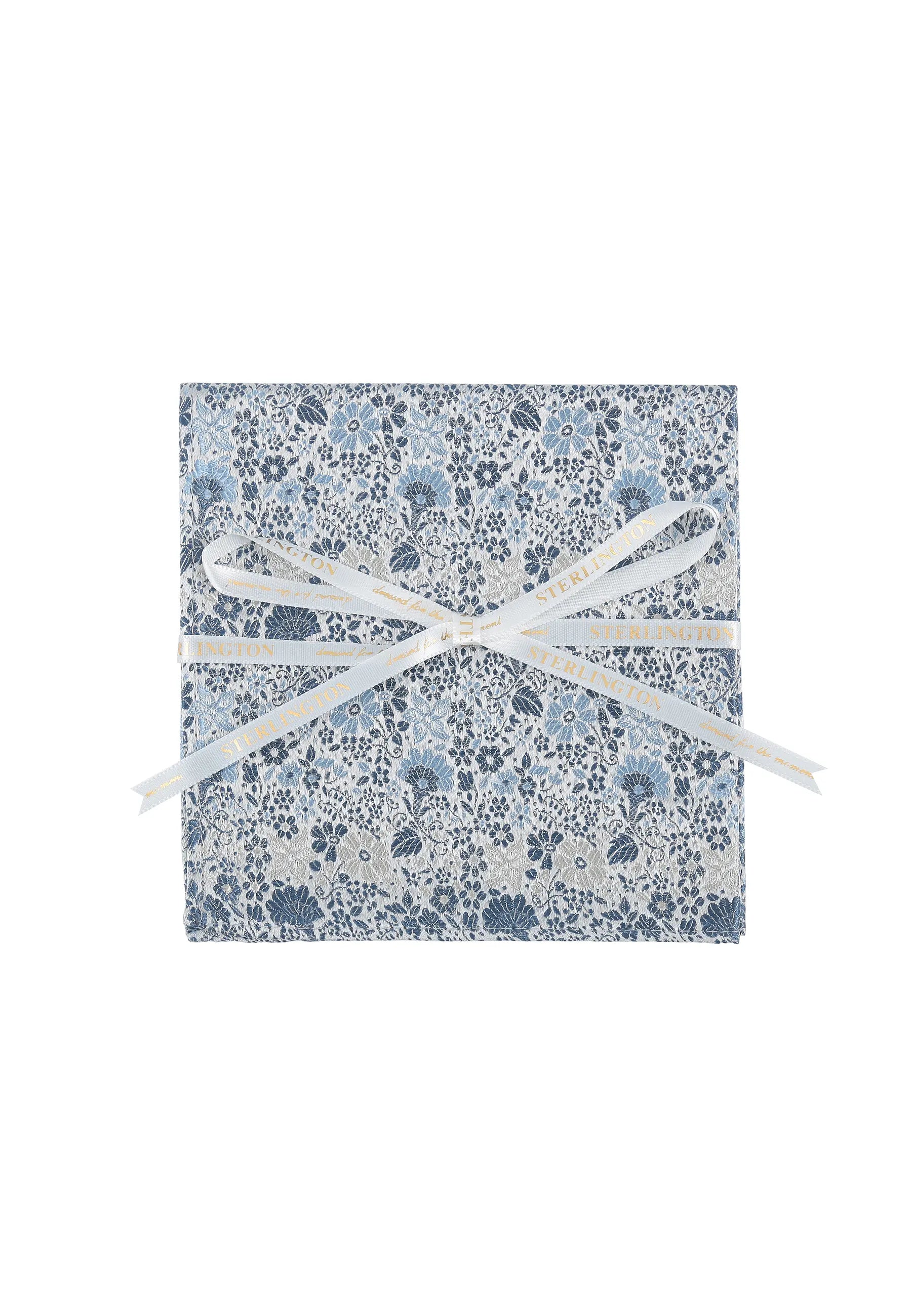 (Hellblau) Einstecktuch Sterlington Floral Seide – mit Geschenkschleife
