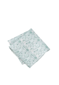 (Mint) Einstecktuch Hochzeit Floral Seide – diagonal gefaltet