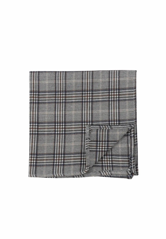 Einstecktuch Herren Glencheck - Grau