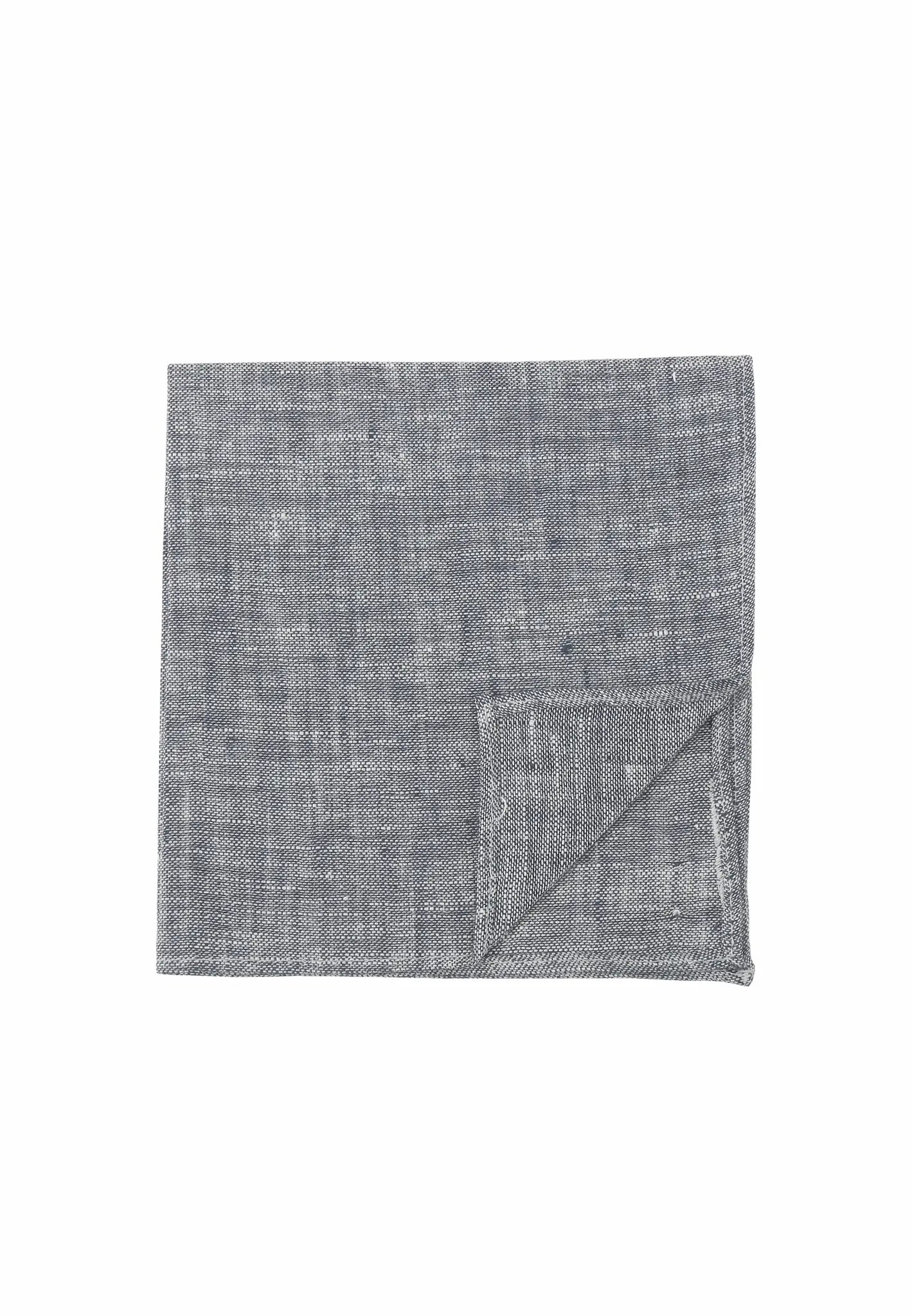 (Blau) Leinen-Einstecktuch Herren – Detailansicht Textur