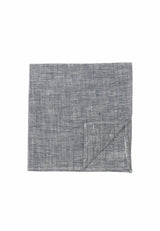 (Blau) Leinen-Einstecktuch Herren – Detailansicht Textur