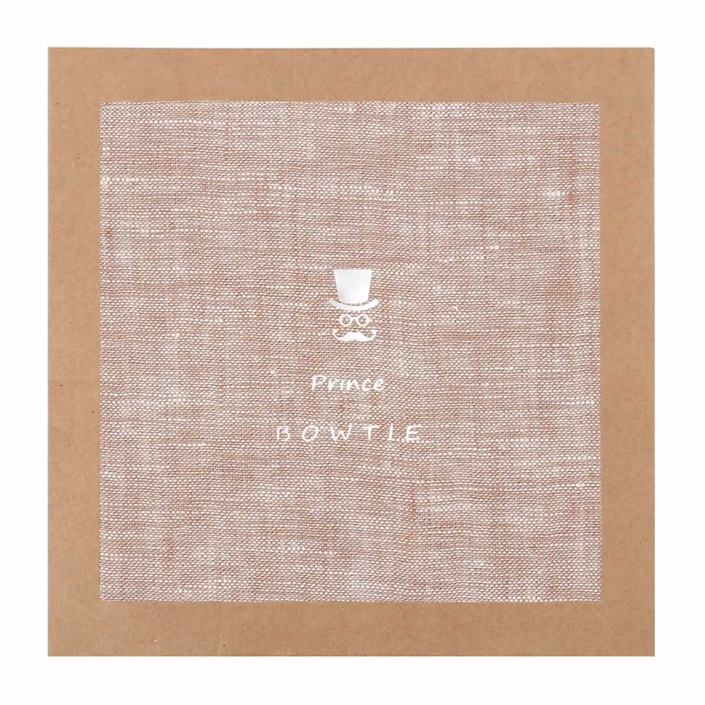 (Beige) Leinen-Einstecktuch in Geschenkverpackung – Prince Bowtie