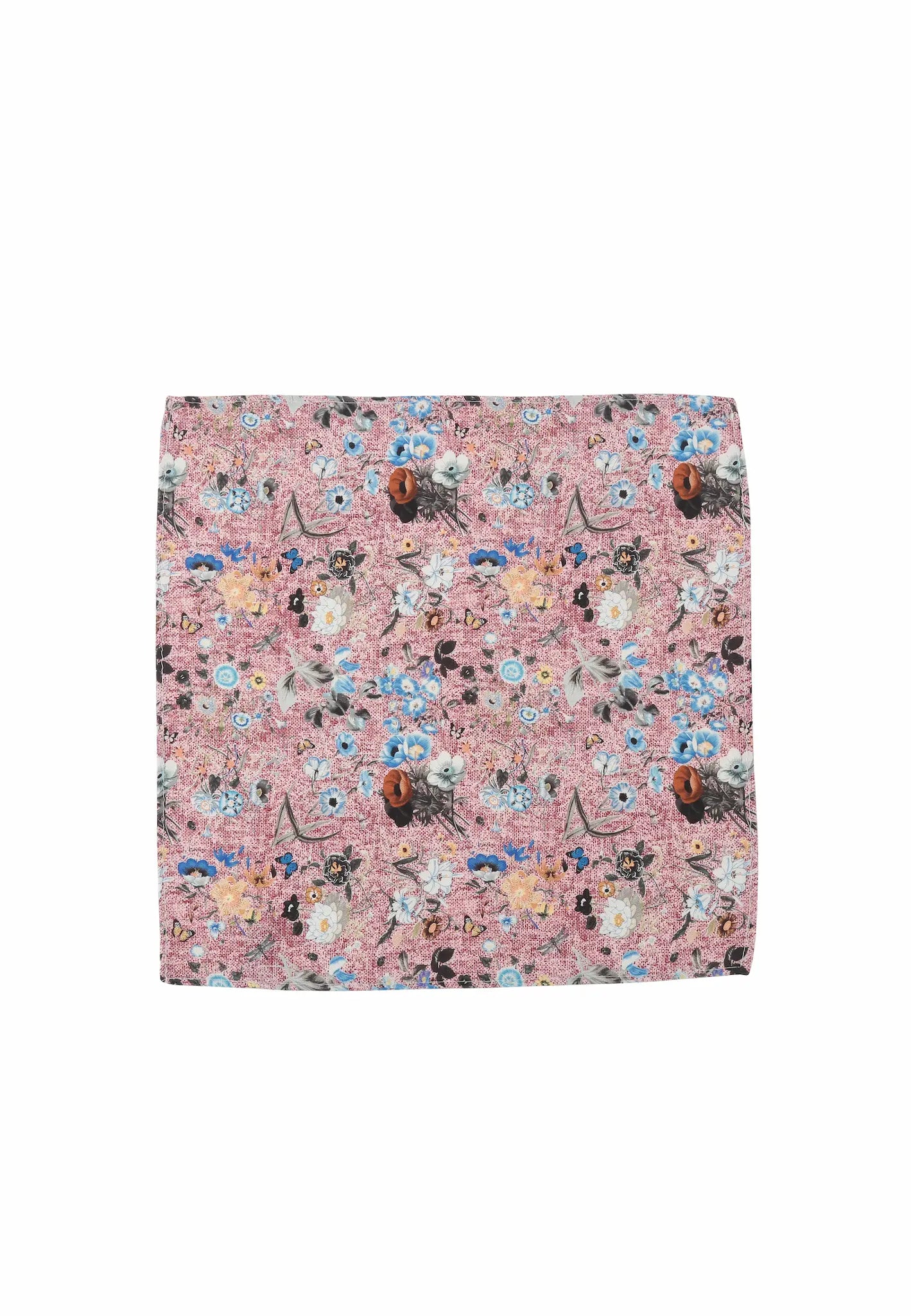 (Rot) Einstecktuch Herren floral 28x28 cm – Gesamtansicht
