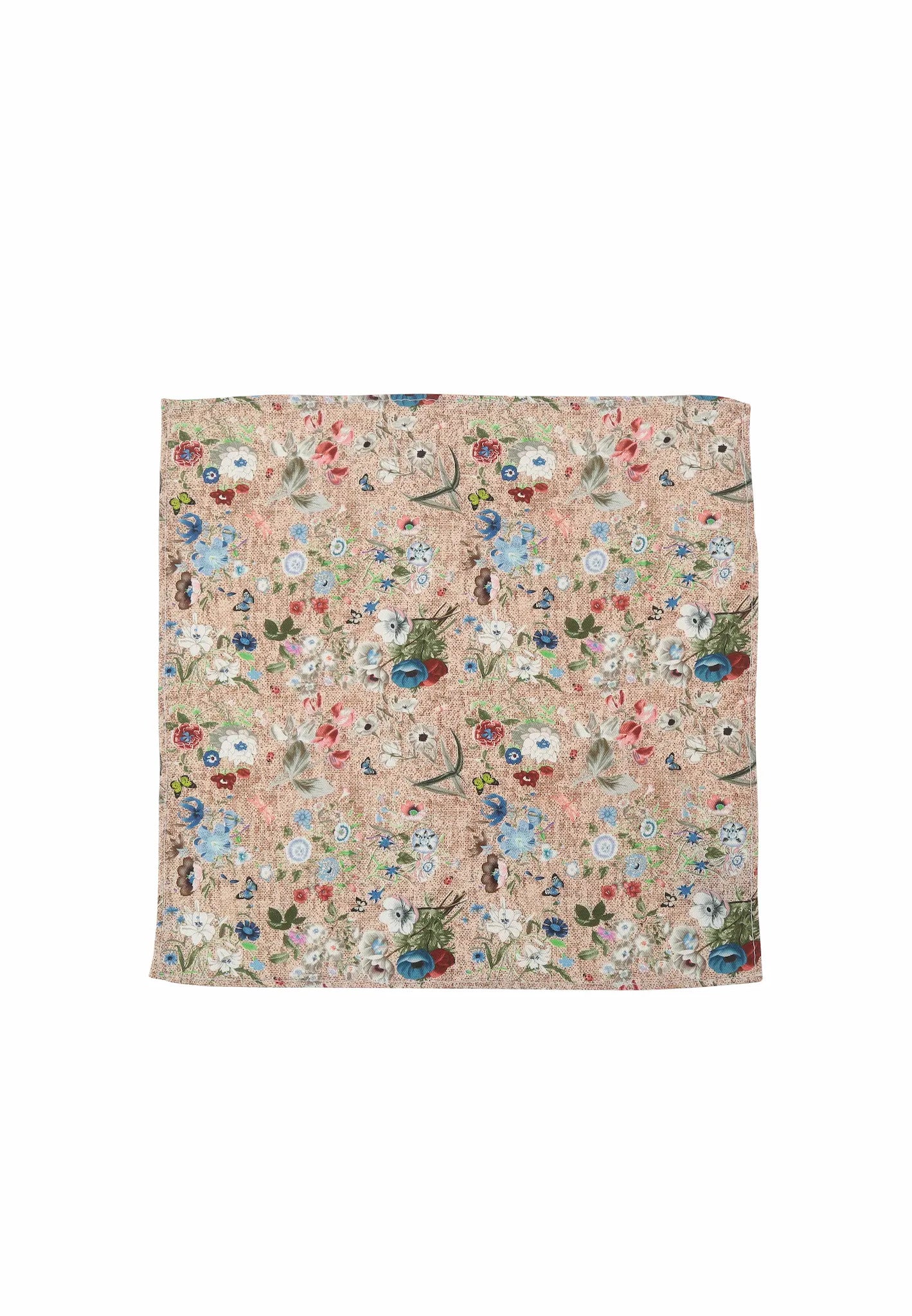 (Beige) Einstecktuch Herren floral 28x28 cm – Gesamtansicht