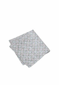 (Grau) Einstecktuch Herren Medaillon-Muster Baumwolle – diagonal gefaltet