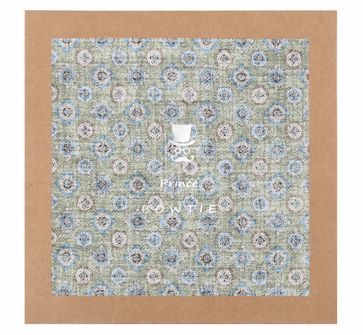 (Grün) Einstecktuch Medaillon-Muster in Geschenkverpackung – Prince Bowtie