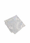 (Grau) Einstecktuch Herren Paisley-Muster Baumwolle – diagonal gefaltet