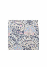 (Dunkelblau) Einstecktuch Herren Paisley-Muster 28x28 cm – Gesamtansicht