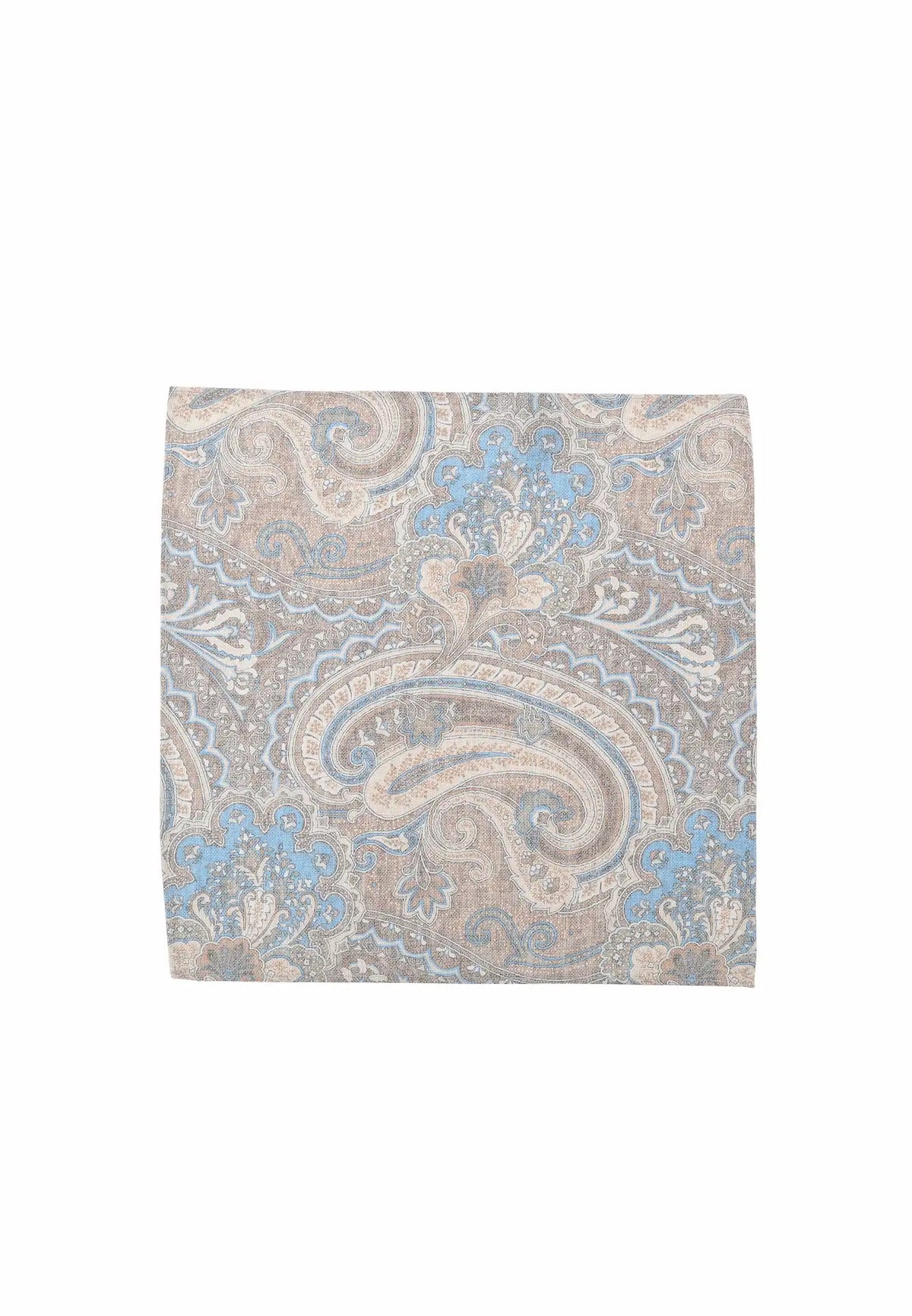 (Beige) Einstecktuch Herren Paisley-Muster 28x28 cm – Gesamtansicht