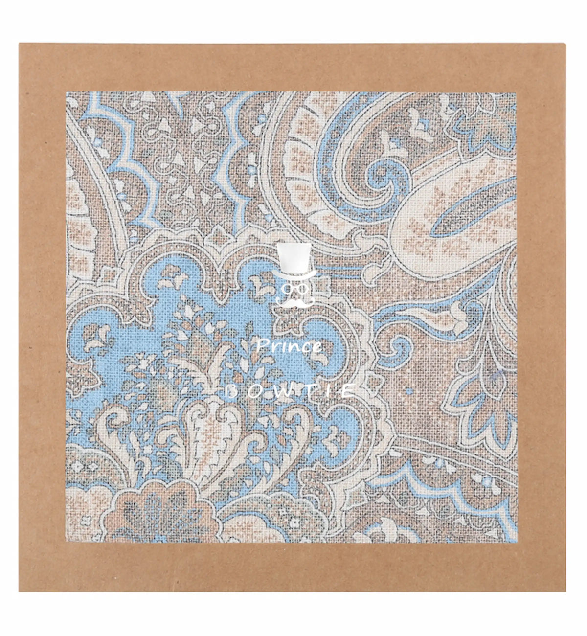 (Beige) Einstecktuch Paisley-Muster in Geschenkverpackung – Prince Bowtie