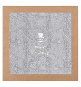 (Hellgrau) Einstecktuch Paisley Seide in Geschenkverpackung – Prince Bowtie