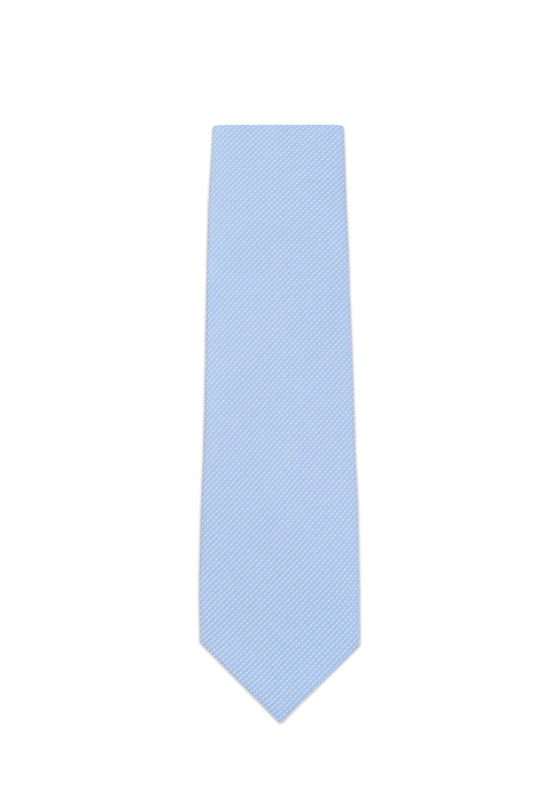 (Hellblau) Seidenkrawatte Picoté 8cm Überlänge 170cm flach
