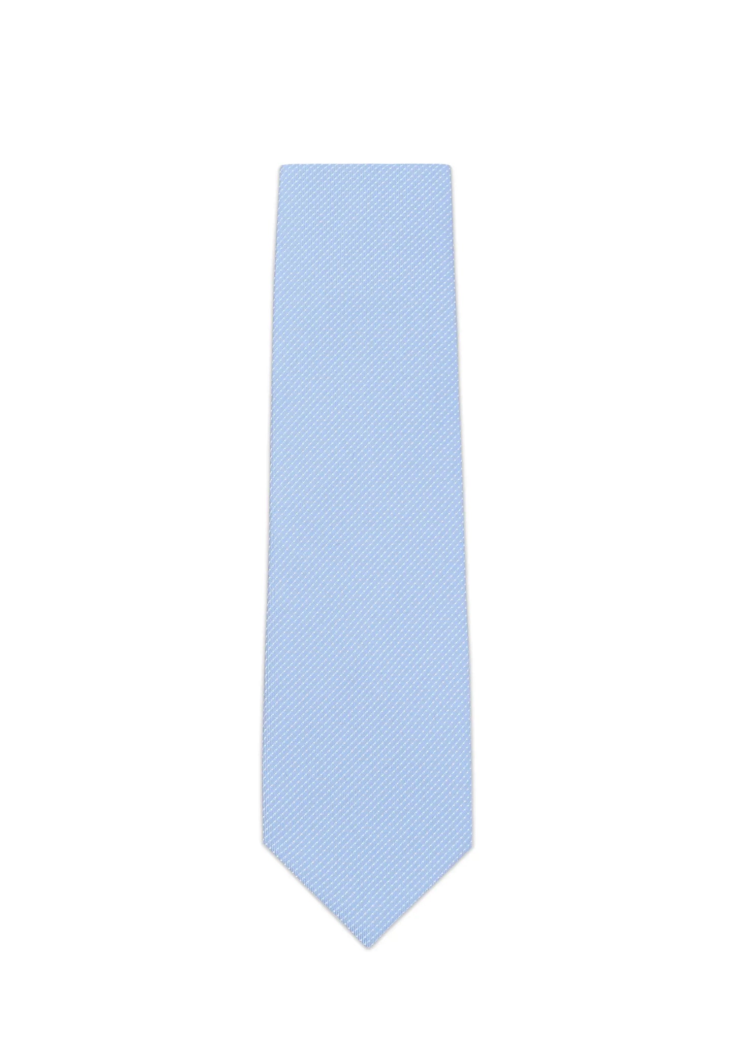(Hellblau) Seidenkrawatte Picoté 8cm Überlänge 170cm flach