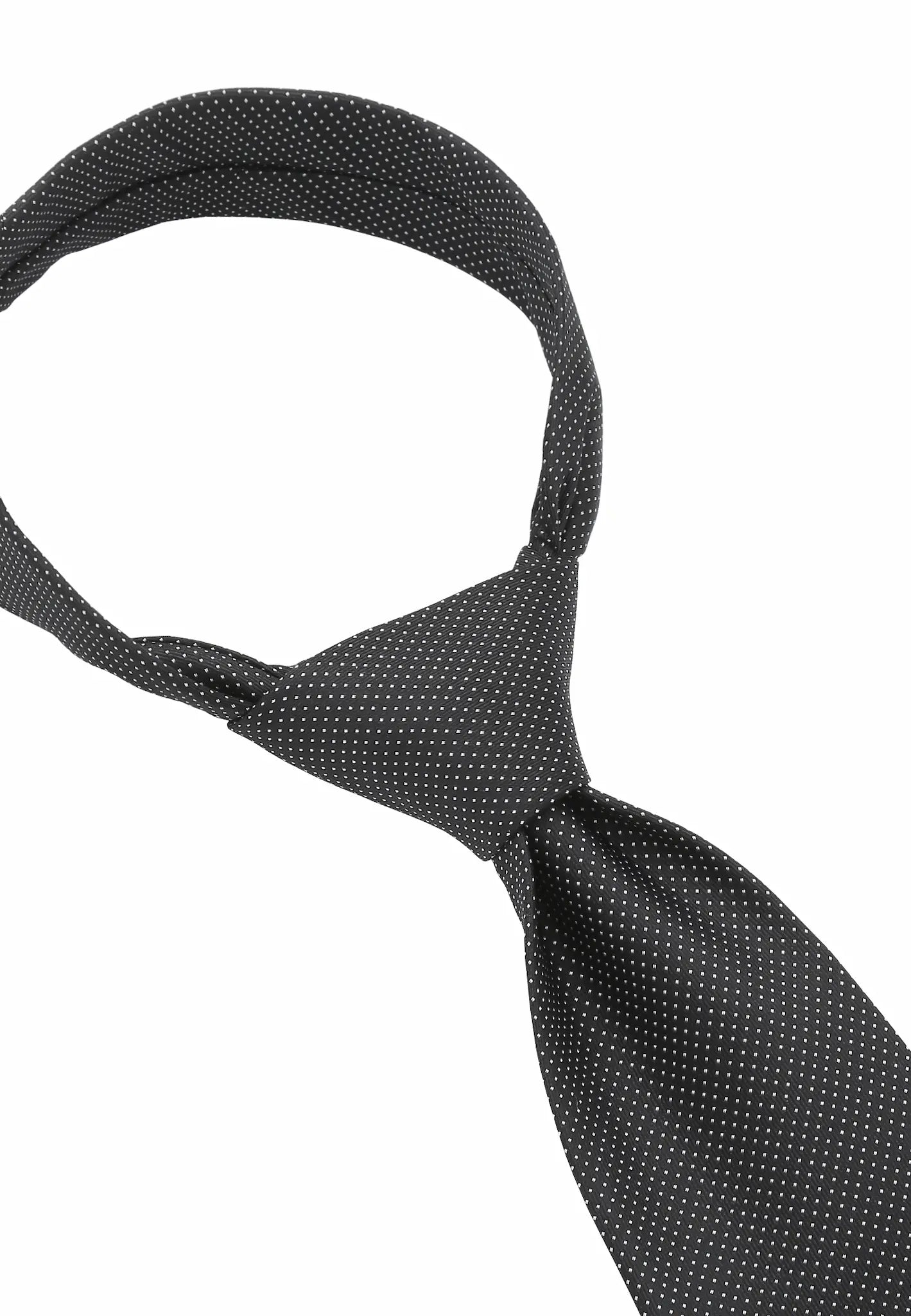 (Schwarz) Picoté Seidenkrawatte Detail Knotenstruktur 8cm