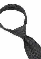(Schwarz) Picoté Seidenkrawatte Detail Knotenstruktur 8cm