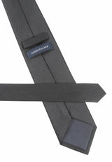 (Schwarz Uni) Trauerkrawatte Uni Seide – Rückseite Label