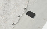 (Beige) Hochzeitsweste Paisley – Detailansicht Innentasche mit Handy