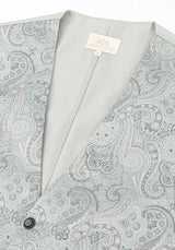 (Grün) Hochzeitsweste Sterlington Paisley – V-Ausschnitt mit Label