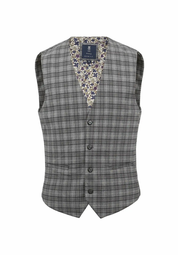 Weste Herren - Glencheck Grau