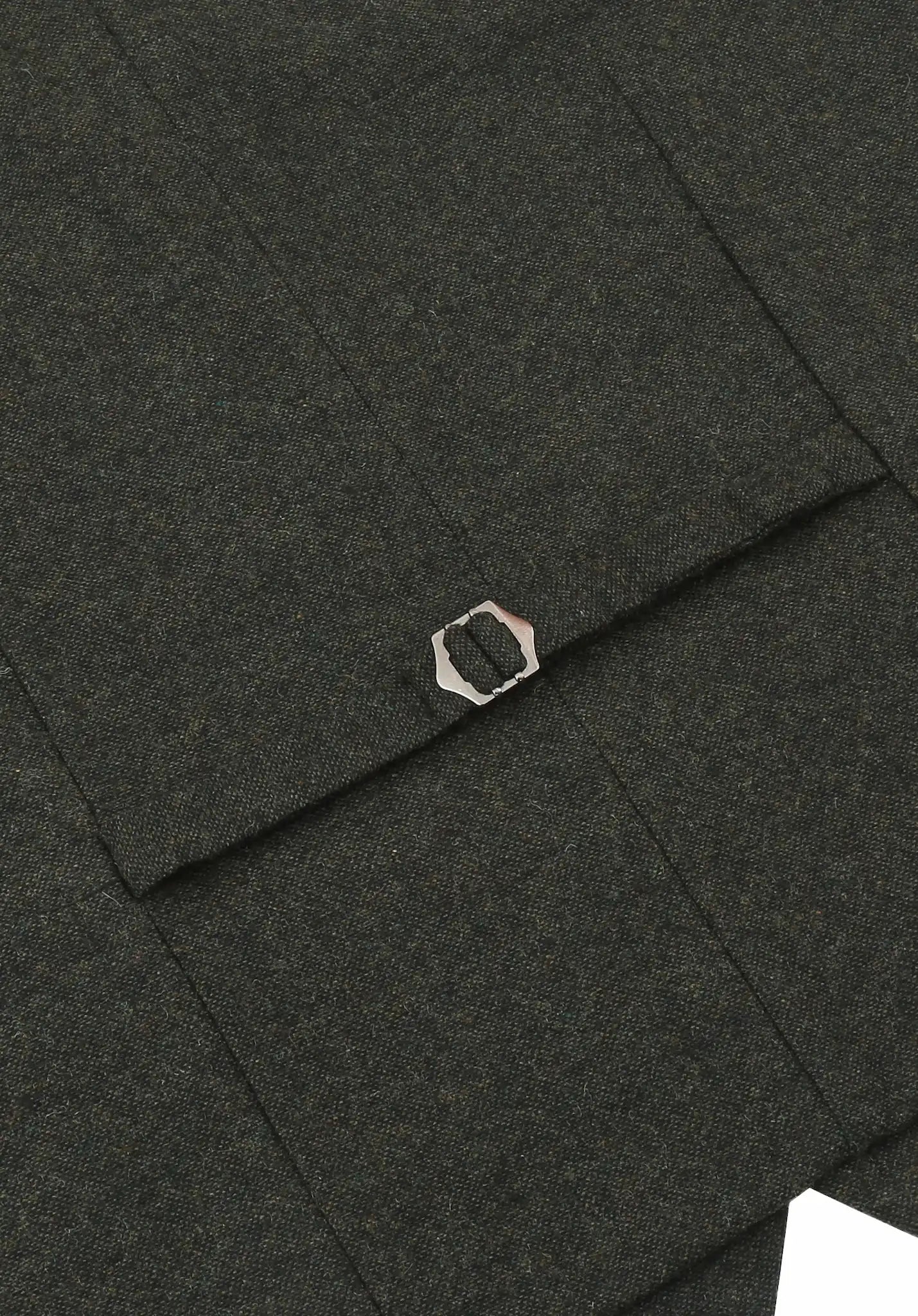(Dunkelgrün) Weste Tweed – Rückansicht mit verstellbarem Riegel