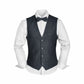 (Anthrazit) Westen Set Herren Tweed mit Fliege – Outfit auf Mannequin mit weißem Hemd