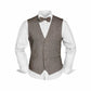 (Beige) Westen Set Herren Tweed mit Fliege – Outfit auf Mannequin mit weißem Hemd