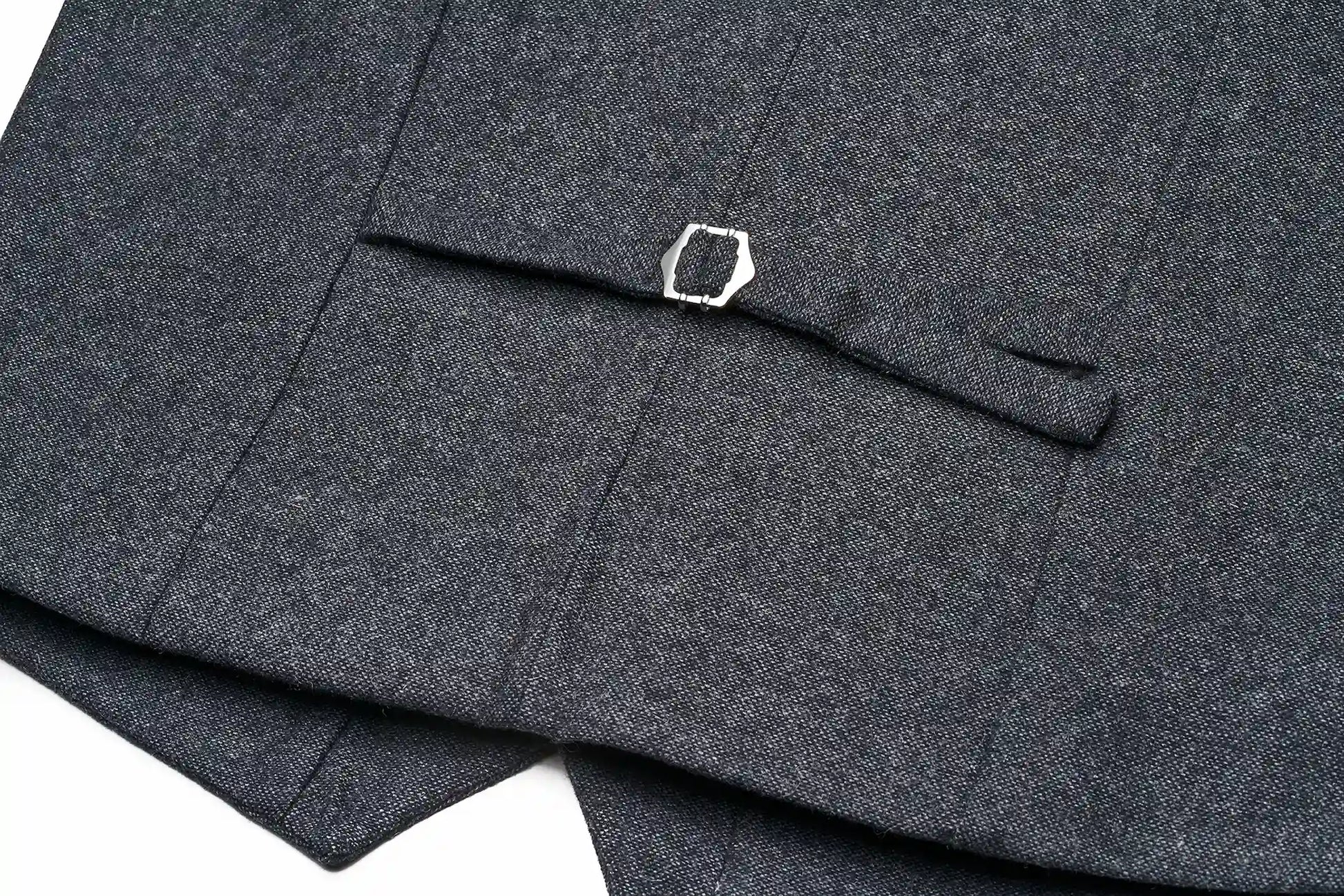 (Anthrazit) Westen Set Herren Tweed – Rückseite mit verstellbarem Riegel