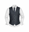 (Anthrazit) Westen Set Herren Tweed mit Krawatte – Frontansicht auf weißem Hemd