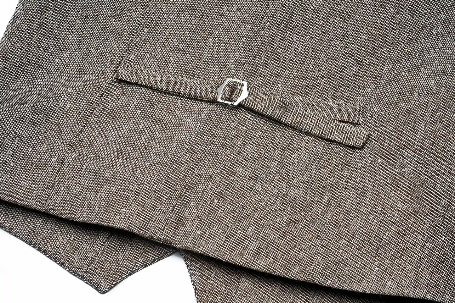 (Beige) Westen Set Herren Tweed – Rückseite mit verstellbarem Riegel