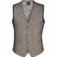 (Beige) Herrenweste Tweed mit floralem Innenfutter – Prince Bowtie