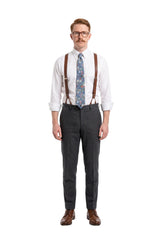 (Blau) krawatte herren blumenmuster seide getragen ganzkörper look