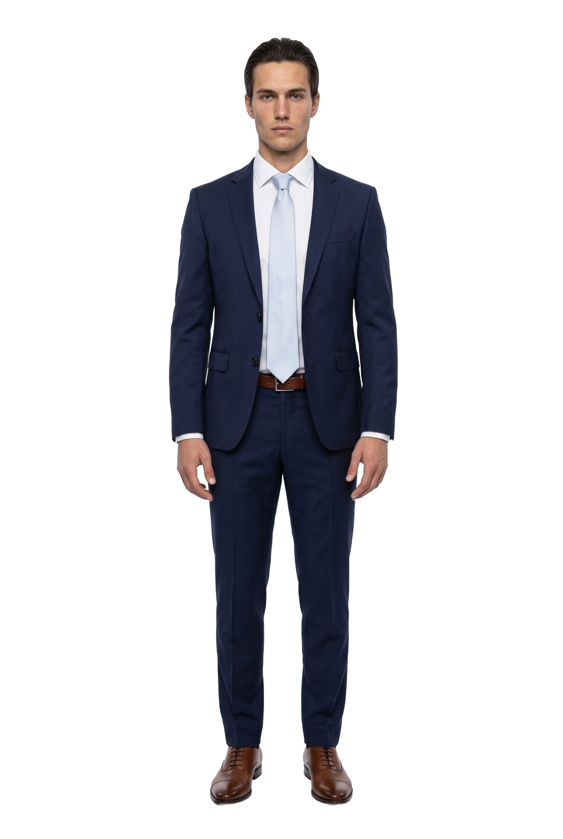 (Hellblau) seidenkrawatte herren feinstruktur getragen ganzkörper look