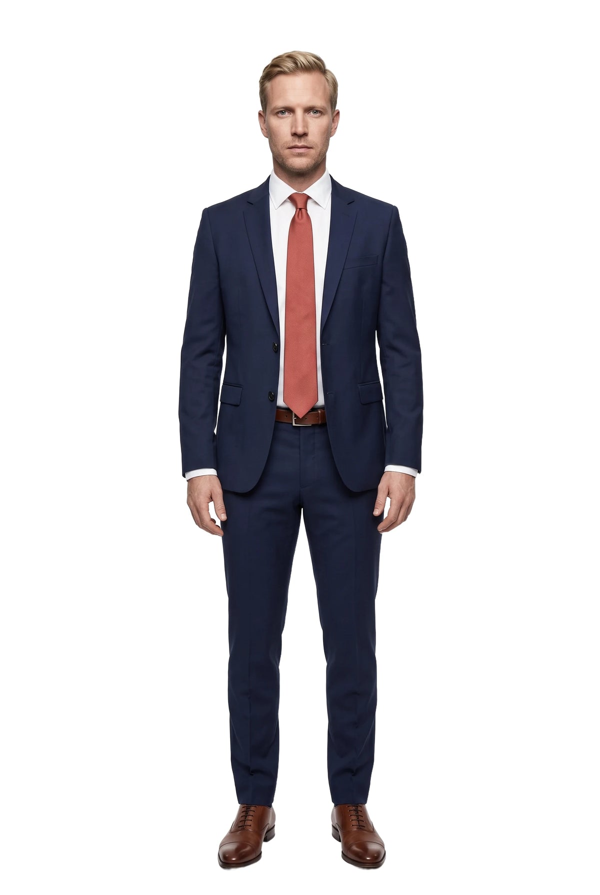 (Ziegel) seidenkrawatte herren uni getragen ganzkörper look