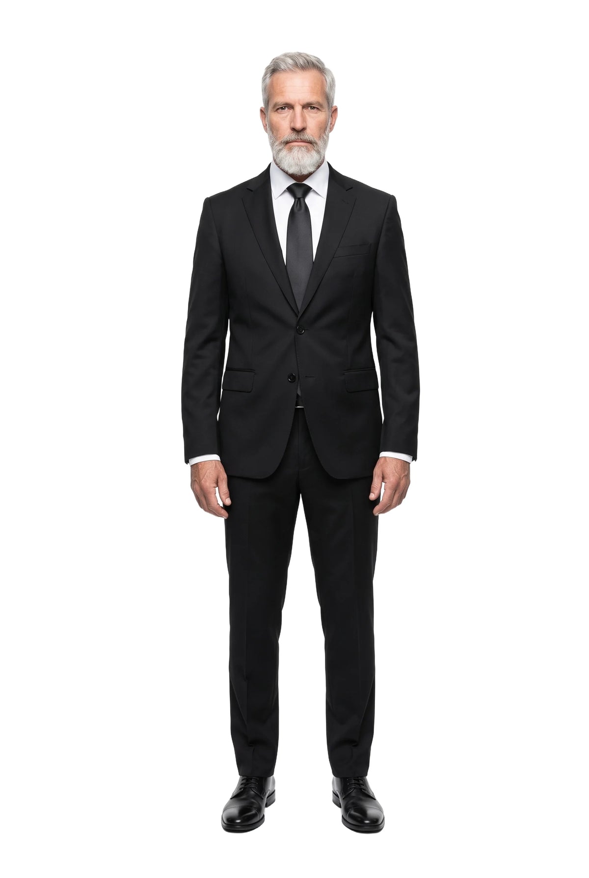 (Schwarz Uni) trauerkrawatte überlänge schwarz getragen ganzkörper look